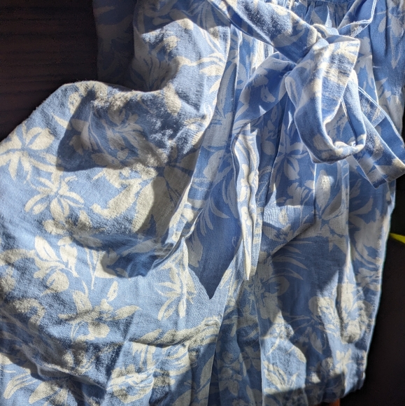 NWT Floral Linen Blender Romper, Smocked, Back Zipper, size S - Picture 5 of 8